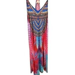 True Colours by La Moda Clothing Maxi Dress L/XL Boho Rhinestone Detail